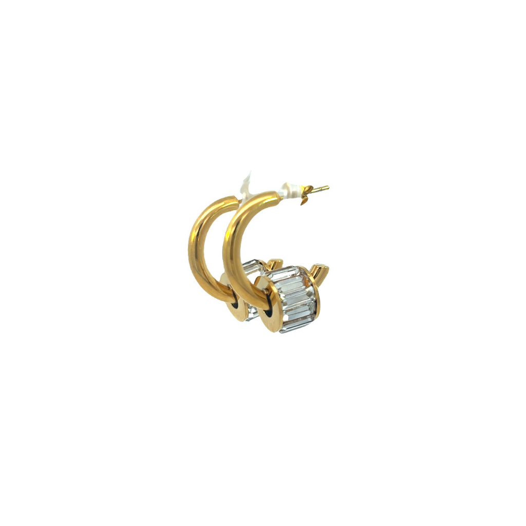 Hoop Earring with CZ Detail