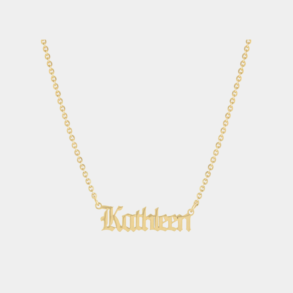 Gothic Nameplate Necklace
