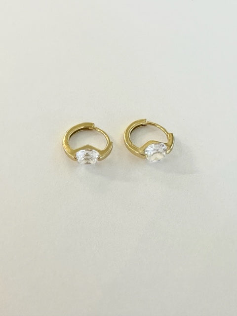 Gold Huggie with CZ
