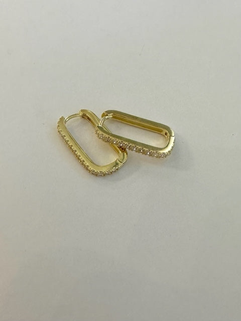 Rectangular Earring with CZ Detail