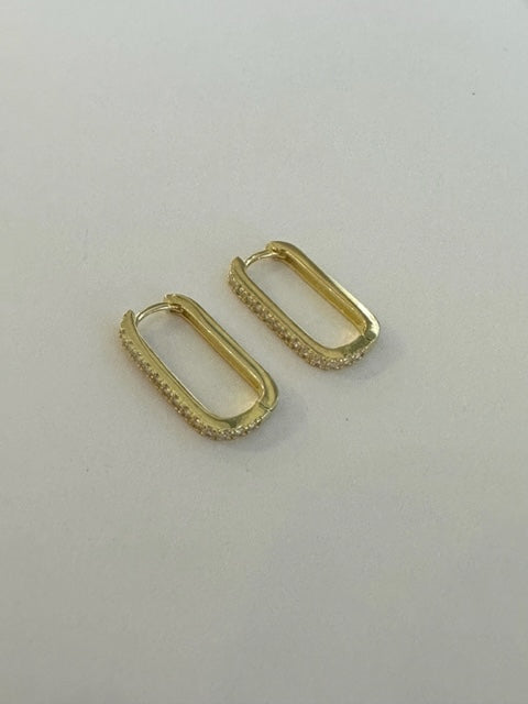Rectangular Earring with CZ Detail