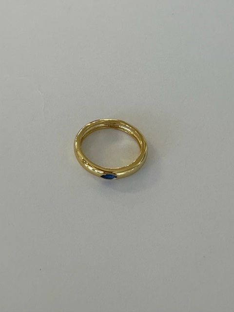 Gold Ring with Blue Stone